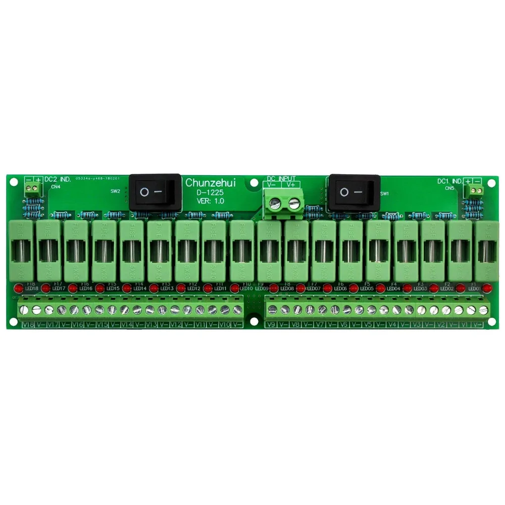 

Electronics-Salon 18 Channels 12V/24V 20A Power Distribution Fuse Module, For CCTV Security Camera ect DIY.
