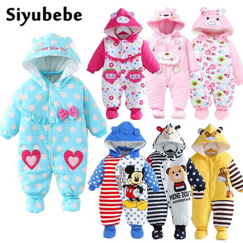 Bebé invierno mameluco 2016 Nueva Marca de algodón de dibujos animados de alta calidad grueso cálido bebé Bebé Ropa de niña Bebé invierno mameluco 2016 Nueva Marca de algodón de dibujos animados de alta calidad grueso cálido bebé Bebé Ropa de niña