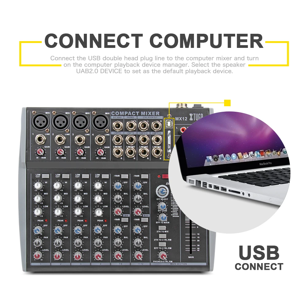 XTUGA Audio UHF Wireless Microphones and mixer