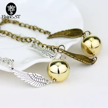 Квиддич Золотой снитч Карманный браслет Модный снитч крылья браслет подарок серебряные ювелирные изделия браслеты Гриффиндор Рождественский подарок