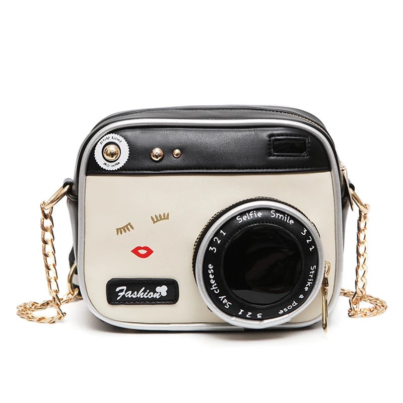 

Harajuku Women Leather Messenger Bags Character Chains Rivet Crossbody Bags Female Cartoon Mini Shoulder Bags Bolso Mujer