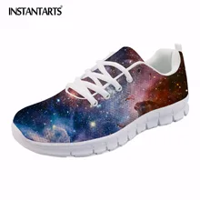 INSTANTARTS/женские весенние кроссовки на плоской подошве с принтом «Галактика» и «Звезда»; дышащие сетчатые кроссовки; стильная женская обувь на плоской подошве