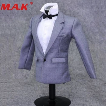 

1:6 scale gray suit set clothing accessories models fit for 12" action figure male man nude body model toys