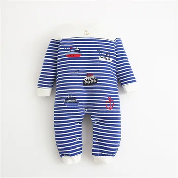 

Sailor Striped Baby romper Baby girl boy costume clothes newborn long-sleeve spring autumn winter sleepwear Baby romper