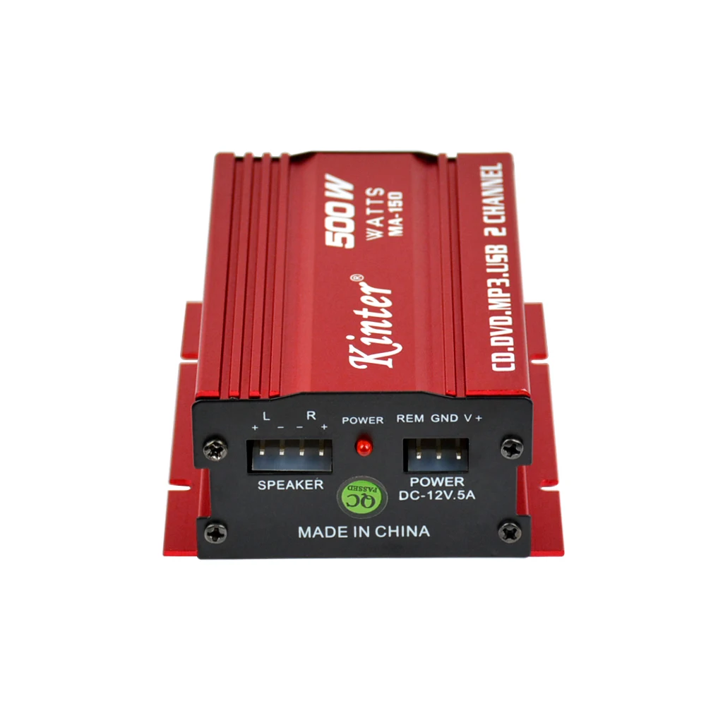 Mini 12V Hi-Fi 2 Channel Stereo Audio Amplifier AMP for Car Motorcycle Subwoofer