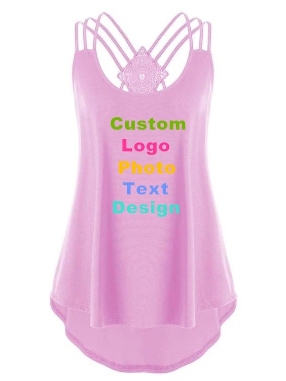 

Summer Tops Women Sexy Ladies Camisole Bottom Shirt U-neck Female Soft Tank Top Crop custom text logo printed shirts strap caims