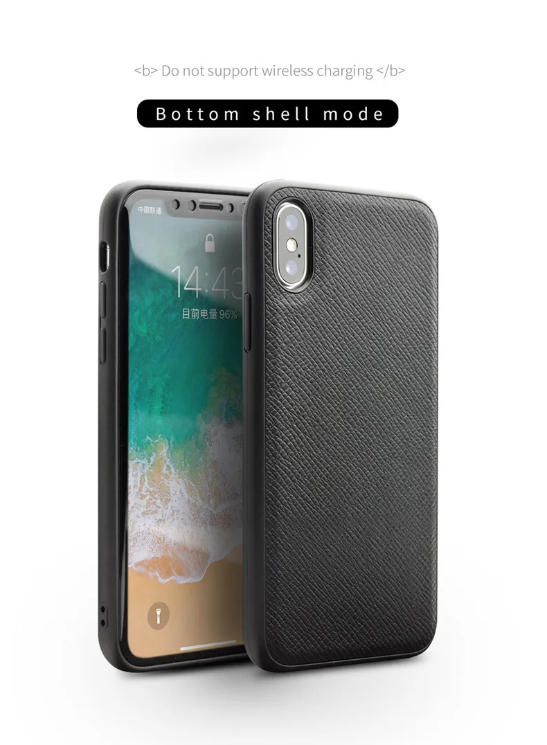 clear phone cases QIALINO Genuine Leather Bìa cho iPhone X Khe Cắm Thẻ Lật Thông Minh ngủ wakeup hấp phụ Từ Trường Hợp đối với iPhoneX 5.8 inc pela cases