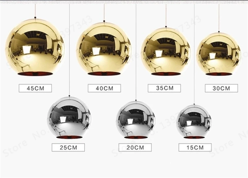 País das Maravilhas Bola de Luz do Candelabro Tira de Cobre Moderno de Vidro Lâmpada de Natal Levou Pingente Sombra Mirror Ball Luz Lustre da 5 Luzes de pendentes