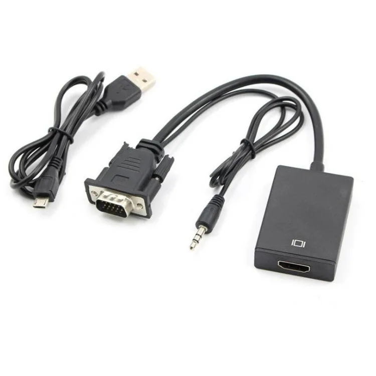 HD VGA к hdmi компьютеру ТВ Удлинительный кабель HDMI с аудио источником питания 1080P