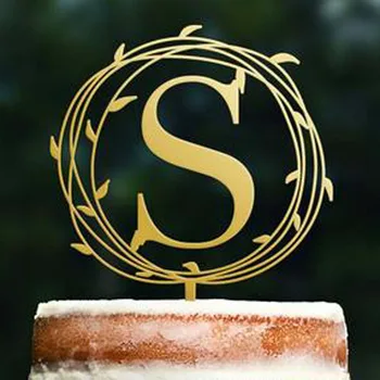 

Custom Initial Cake Topper Outdoor Wedding Personalized Rustic Wedding Cake Topper for Wedding Monogram Cake Topper Engaged