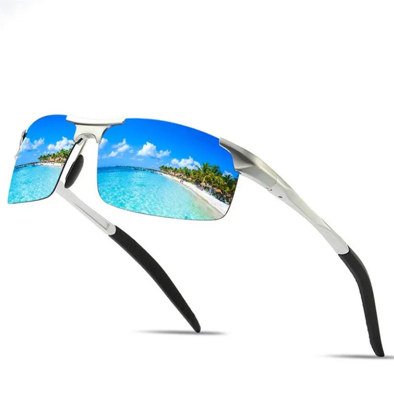 

Aluminum Magnesium Anti-explosion Polarized Sunglasses Frame Unisex Fashion Rimless Dustproof Sports Goggle Driving Sunglasses