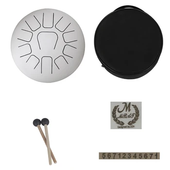 

Percussion Drum 12 Inch Steel Tongue Drum 11-Tone Hand Pan Drum Percussion Instrument with Drum Mallets Bag Note Sticks