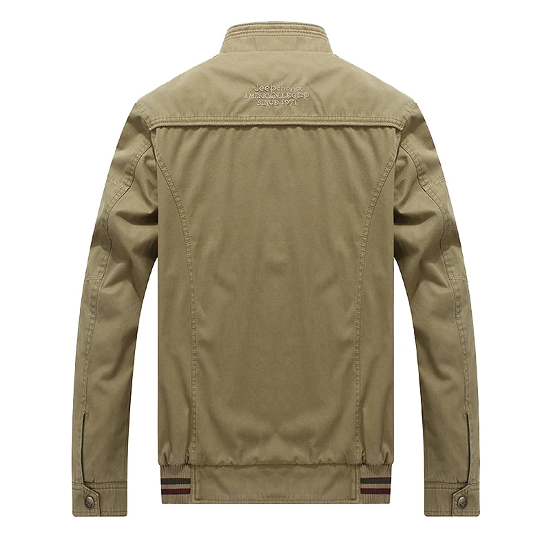 Мужская летная куртка бомбер с воротником стойкой из мытого хлопка|flight jacket|jacket