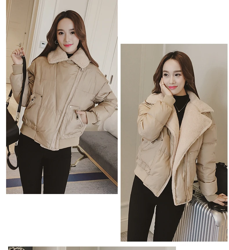 Tcyeek, корейская мода, зимняя куртка для женщин,, бархатный воротник, короткая одежда, хлопковое пальто, женские толстые парки, Chaqueta Mujer, LWL819