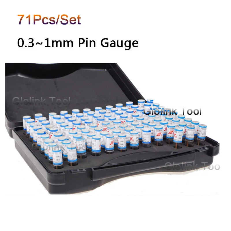 71pcs/set 0.3-1.00mm Precision Steel Pin Gauge 0.3-1 step 0.01mm Smooth Plug Gauge Hole Gauge set pin Measuring Tool with box