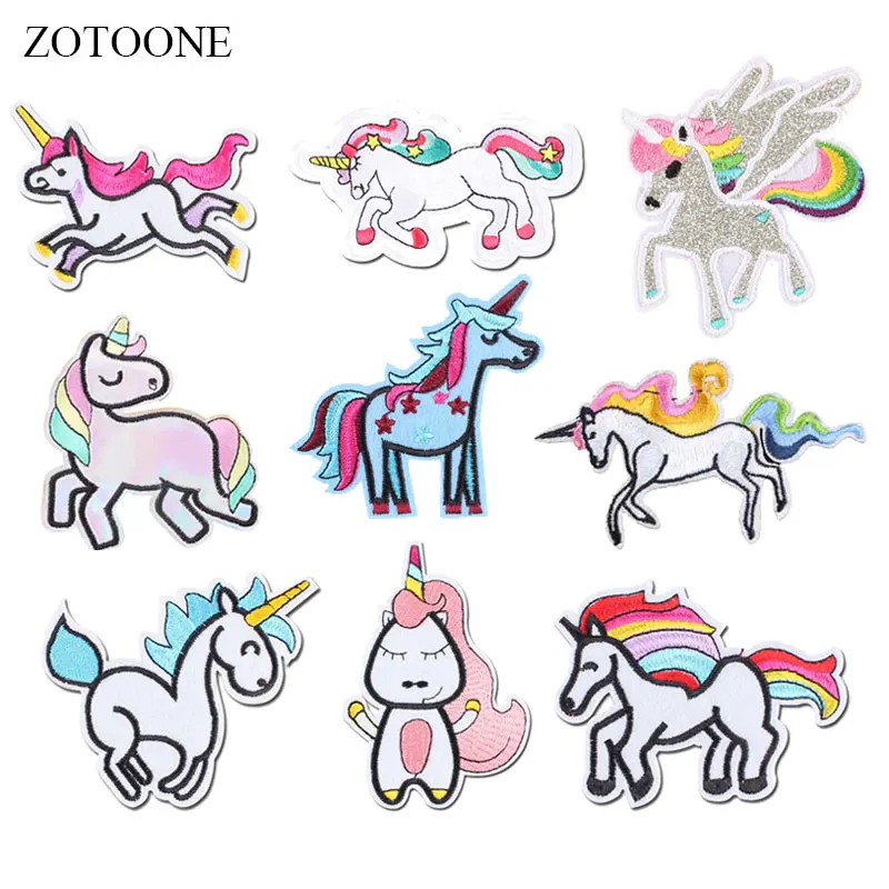 ZOTOONE нашивки в форме единорога красочные наклейки Diy железа на одежду