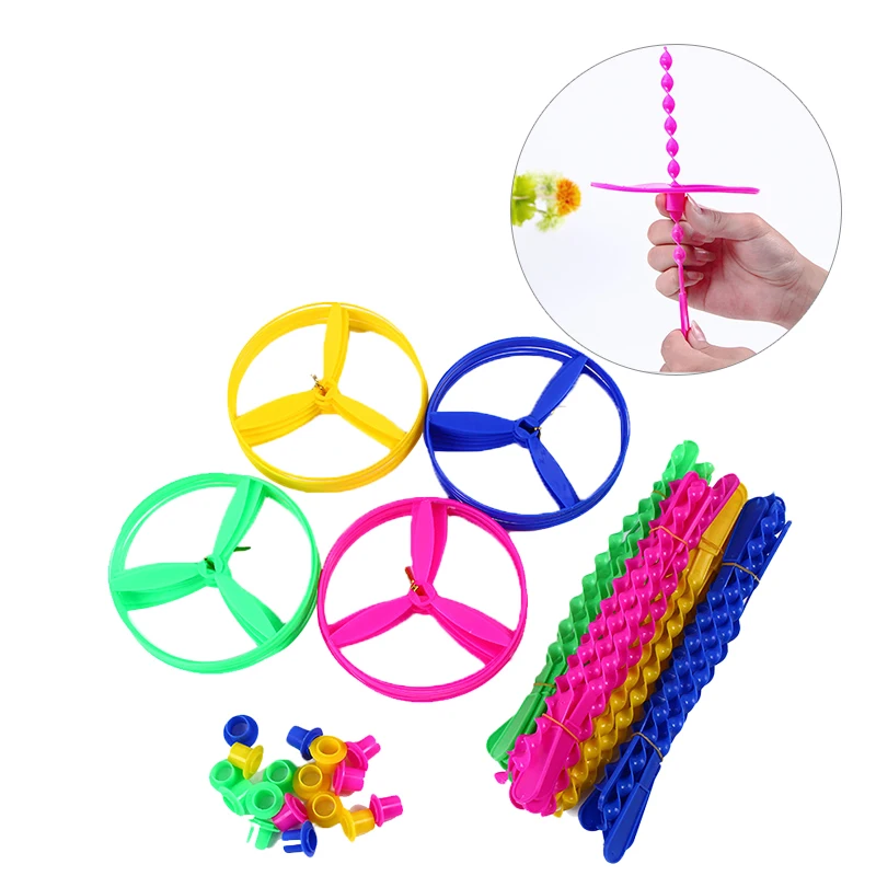 40 Pcs/lot Pull String Saucers Toys Lawn Games Flying Discs Outdoor Hobbies UFO 