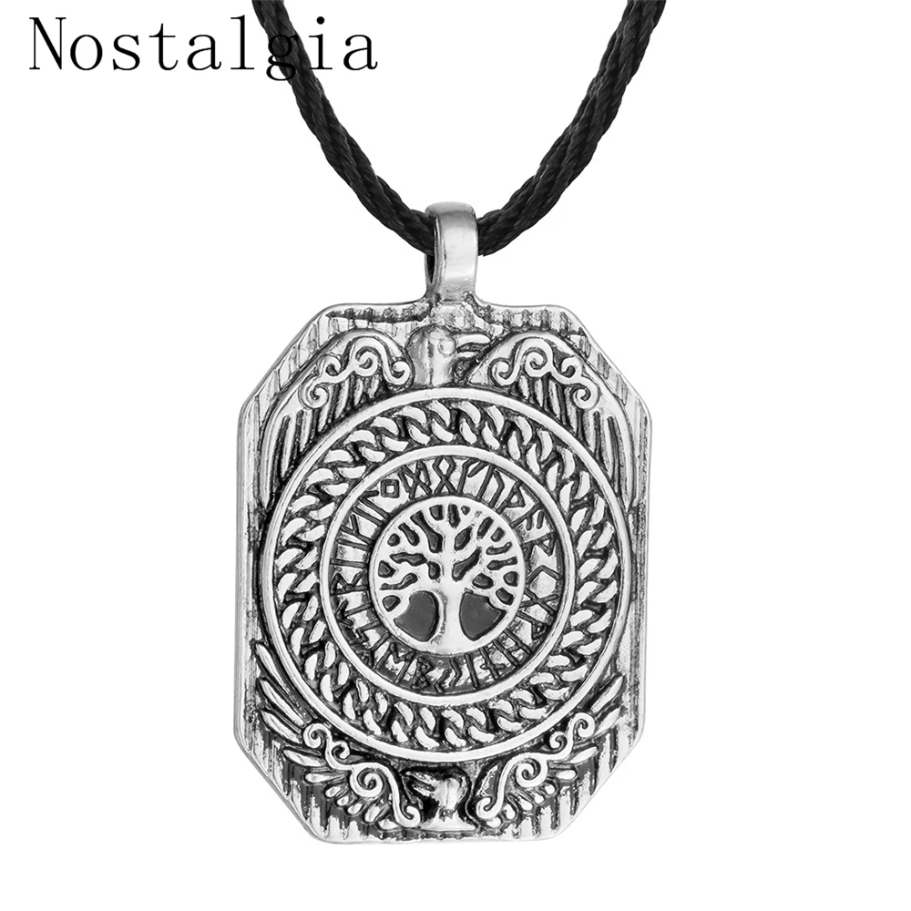 Амулет викинга подвеска Valknut Odin Raven Tree Of Life ожерелье руны викингов Norse скандинавские ювелирные украшения женское ожерелье талисман