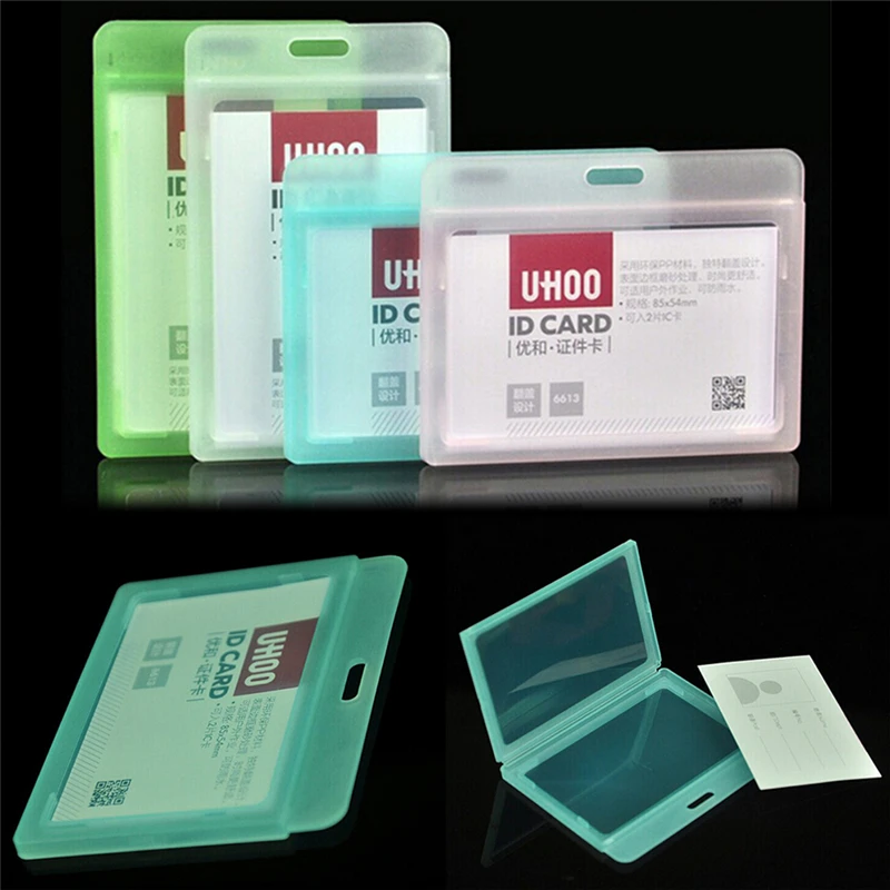 1PC Plastic waterproof Passport Cover Company Office Supply Name Badge Card Case Business PVC Card Holder White