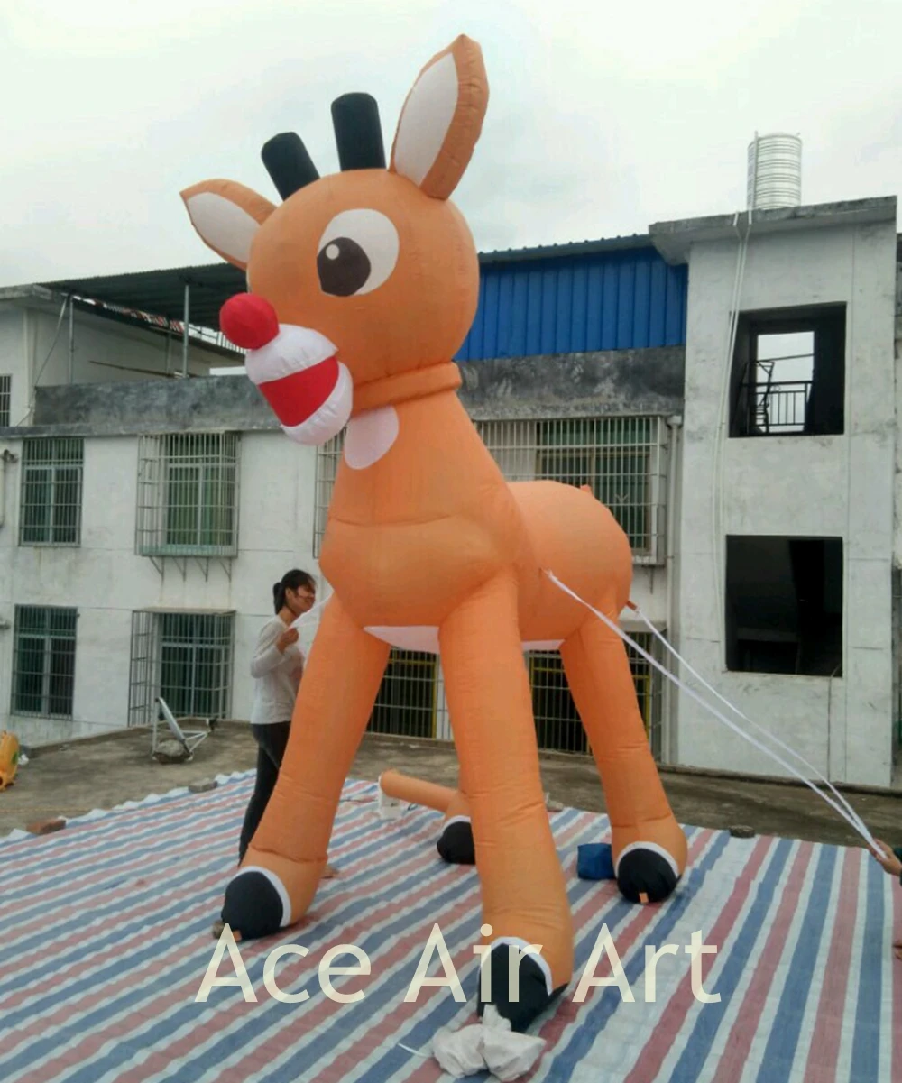 

Peculiar 12 feet tall elk Inflatable Christmas Deer Rudolph For Decorations on Christmas Holiday