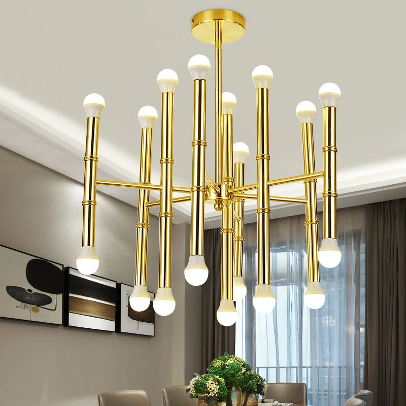 

18/30/42 Heads Modern coffee hall sitting room dining-room designer pendant lights Nordic industrial Gold creative pendant lamp