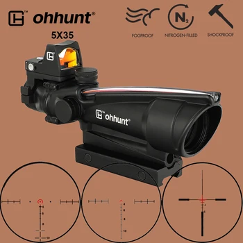 

ohhunt 5X35 Hunting Riflescope BDC Triangle Horseshoe Reticle Optical Sights with Red Dot for Tactical Rifle cal .223 .308
