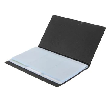 

1 Pc Popular Leather 120 Cards Business Name Black ID Credit Card Holder Book Case Keeper Organizer