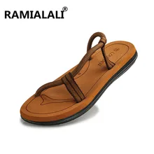 Летние мужские повседневные дышащие сандалии мужская обувь уличные тапочки на плоской подошве без застежки обувь дышащая для досуга шлепанцы нескользящая обувь