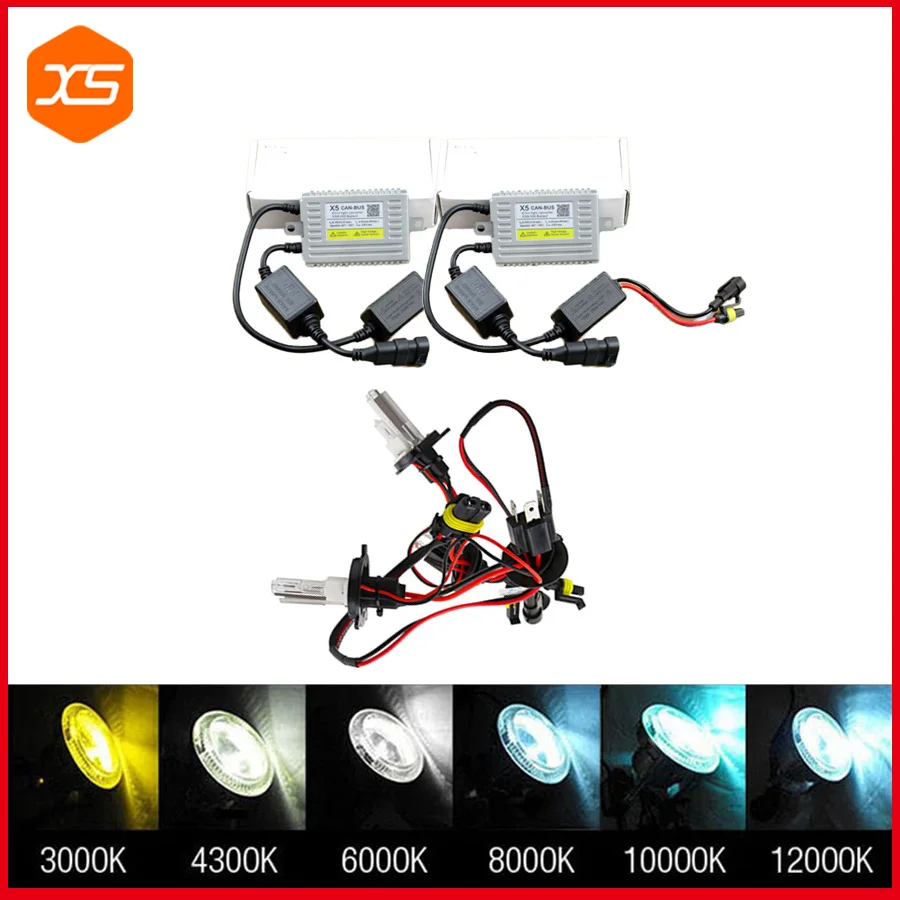 

55W 12V CANBUS Ballast HID kit H4 H13 9004 9007 HI LO HALOGEN AND XENON BULB 4300K 6000K 8000K 10000K 120000K, xenon kit 55w