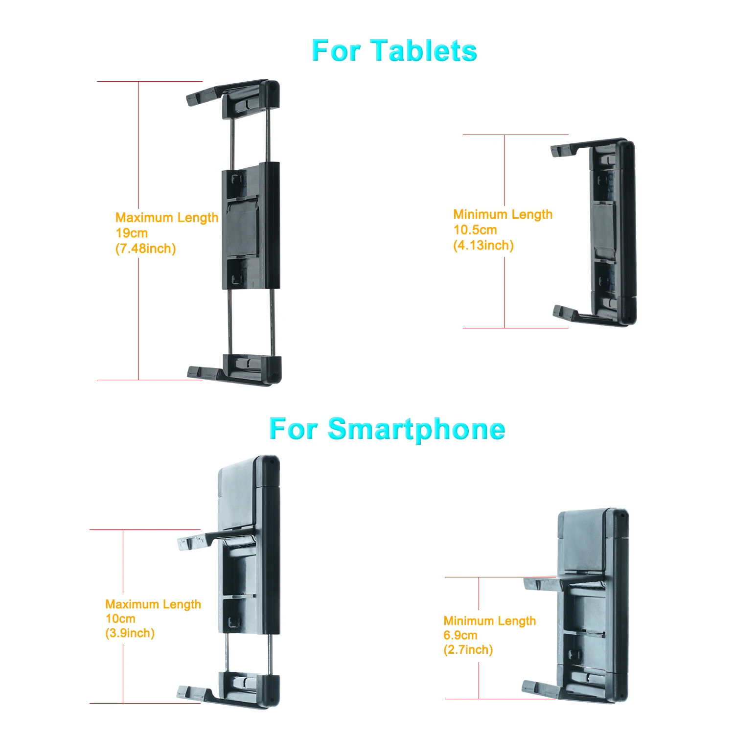 Универсальный настенный держатель TFY для планшетов и смартфонов, подходит для кухни, ванной комнаты, спальни, гостиной и многого другого