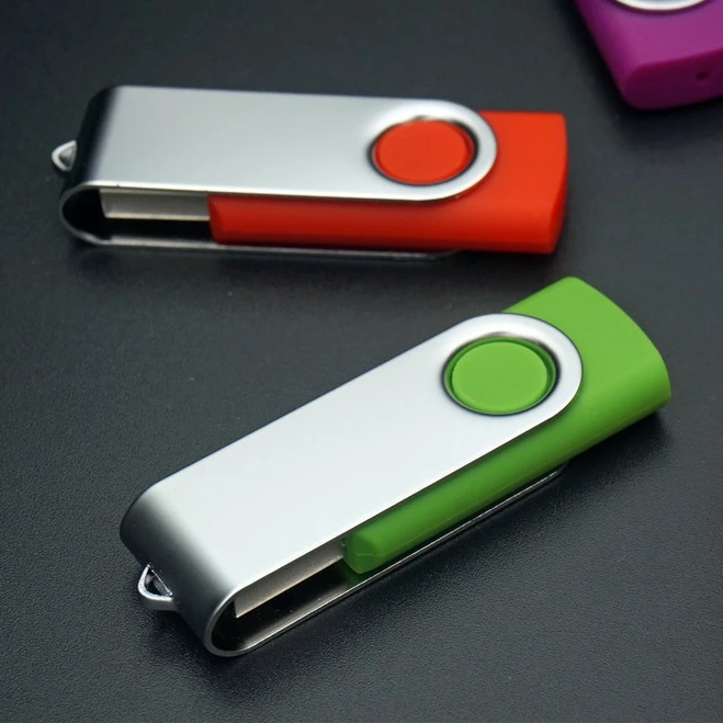 Metal Swivel USB Flash Drive 128GB Custom Logo USB Flash Pen Drive Gift