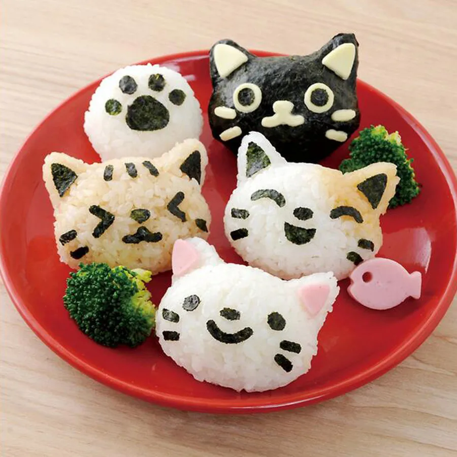 Бутик 3 шт. милая улыбка кошка суши нори форма для риса Декор резак форма для приготовления бенто сэндвич DIY инструмент