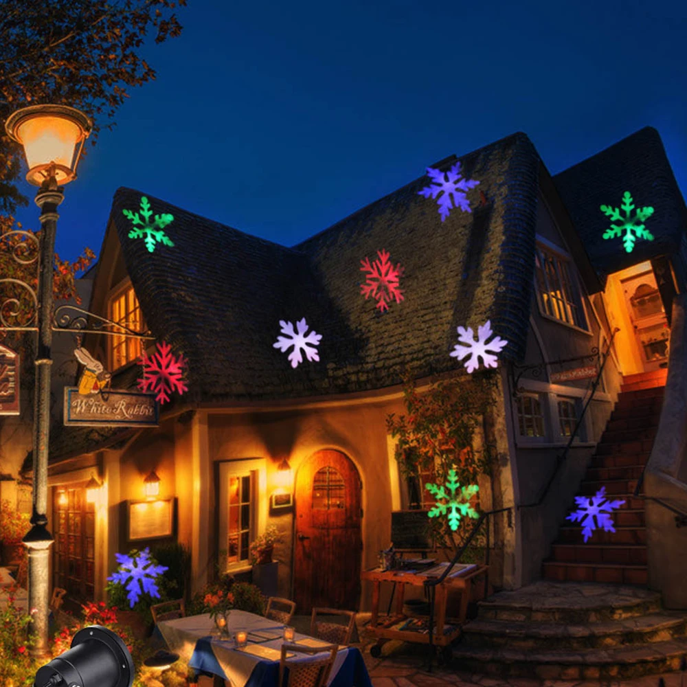 Waterproof Moving Snow Laser Projector Lamp Snowflake LED New Year Party/Christmas Projector lights Outdoor Garden Lamp Waterproof Moving Snow Laser Projector Lamp Snowflake LED New Year Party/Christmas Projector lights Outdoor Garden Lamp