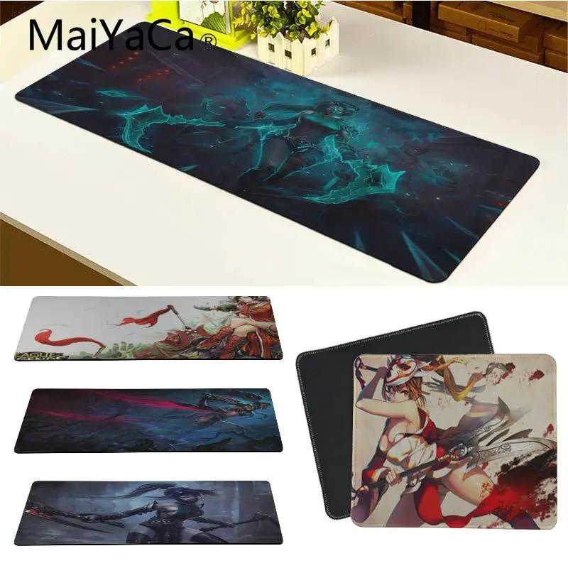 

MaiYaCa New Design lol akali Laptop Computer Mousepad Large Gaming Anti-slip Perfect Locking PC Computer desk mat For Dota 2