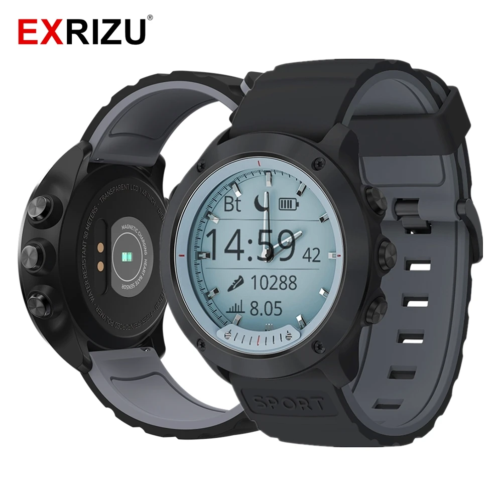  EXRIZU Smart Watch Transparant Screen IP68 Waterproof Bezel Case Smartwatch Silica Gel Band Luminou - 32953820669