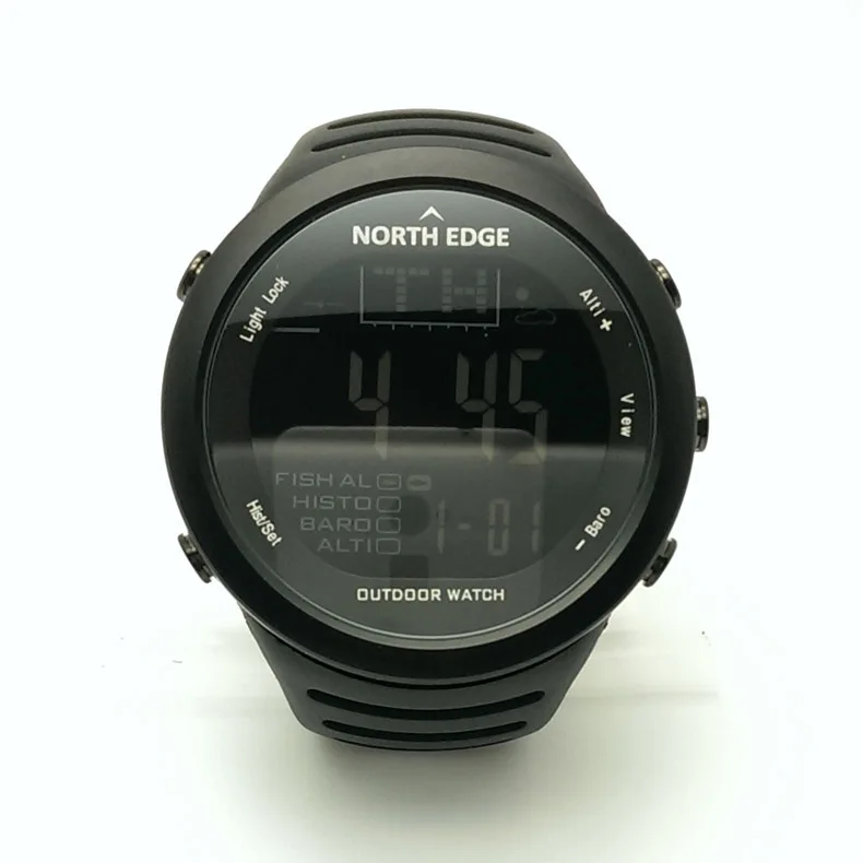 Бренд NORTH EDGE, Многофункциональные цифровые часы для мужчин, для спорта на открытом воздухе, часы для альпинизма, пешего туризма, часы, Relogio Masculino - Цвет: Черный