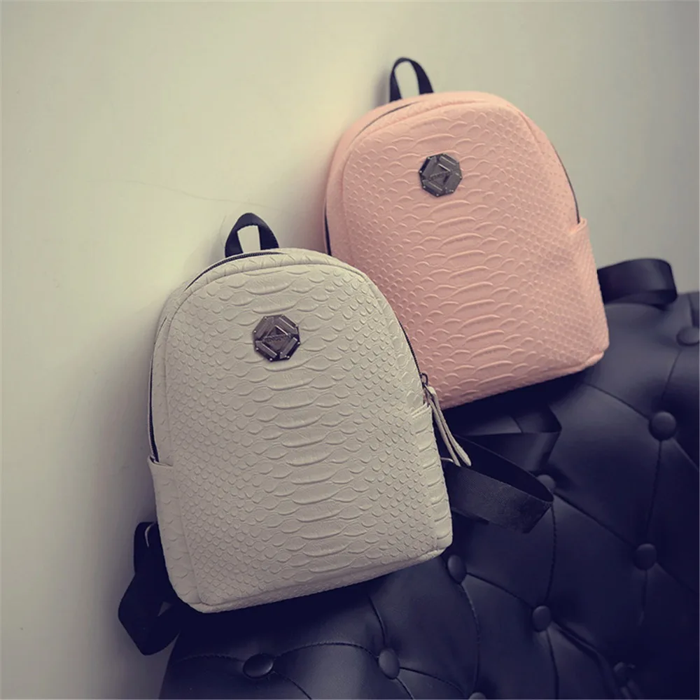 High Quality Backpack Female PU Leather College Style Bag Fashion