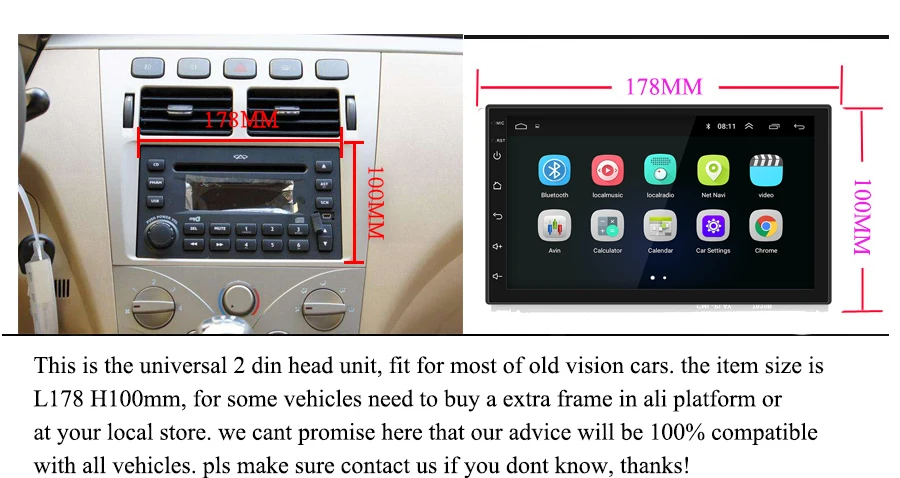Android 8,0 " 2 Din универсальный автомобильный Радио сенсорный gps мультимедийный плеер двойной Din Авторадио 2G+ 16G для TOYOTA Nissan Kia
