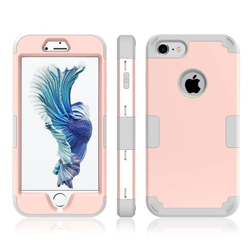 For iPhone7 Case Heavy Duty Hybrid Shockproof Armor Rugged Case For iPhone7Plus Cover Hard PC + Soft Rubber Silicone Phone Cases (39)