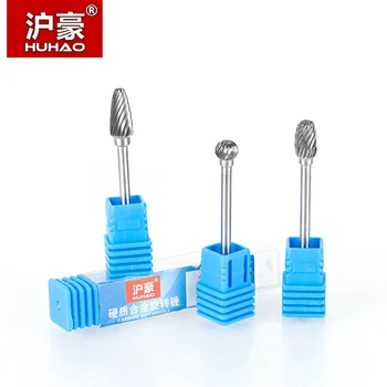 

HUHAO 3mm Shank Tungsten Steel Cutter Metal Grinding Carving Rotary File Router Bit Head Root Carving Reaming Cutter