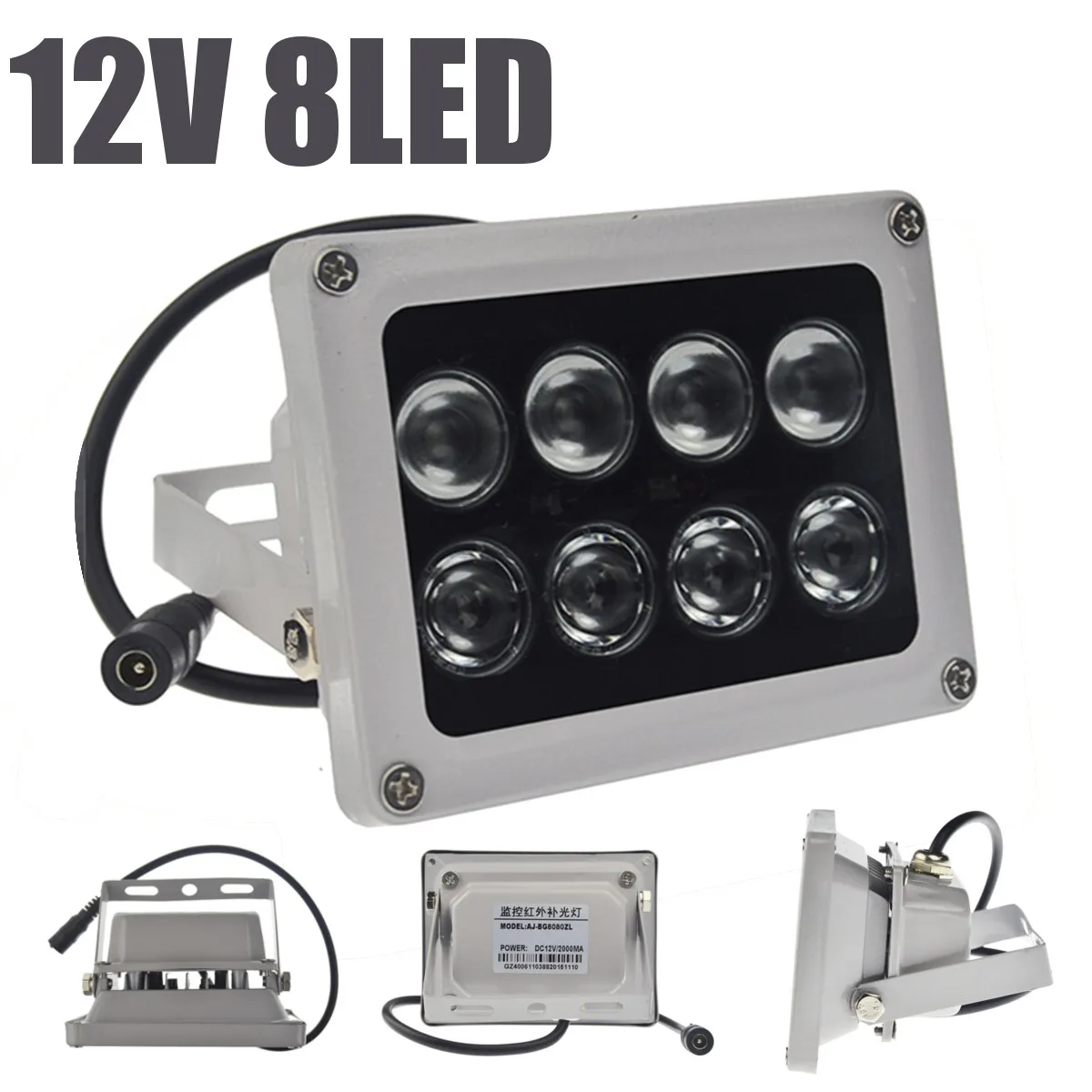  Infrared Light Lamp 8 LEDs IR Night Vision Wide Angle IP65 Waterproof Fill Light for CCTV Securiy A - 32933054535