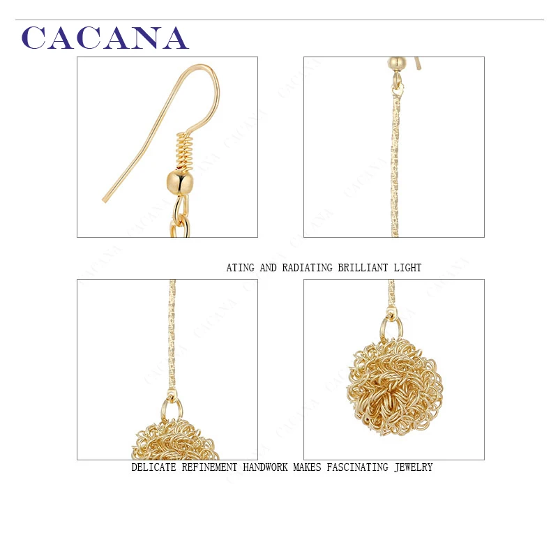 CACANA Earrings Dangle Long Earrings For Women With A Lovely Ball Bijouterie Hot Sale No.A447