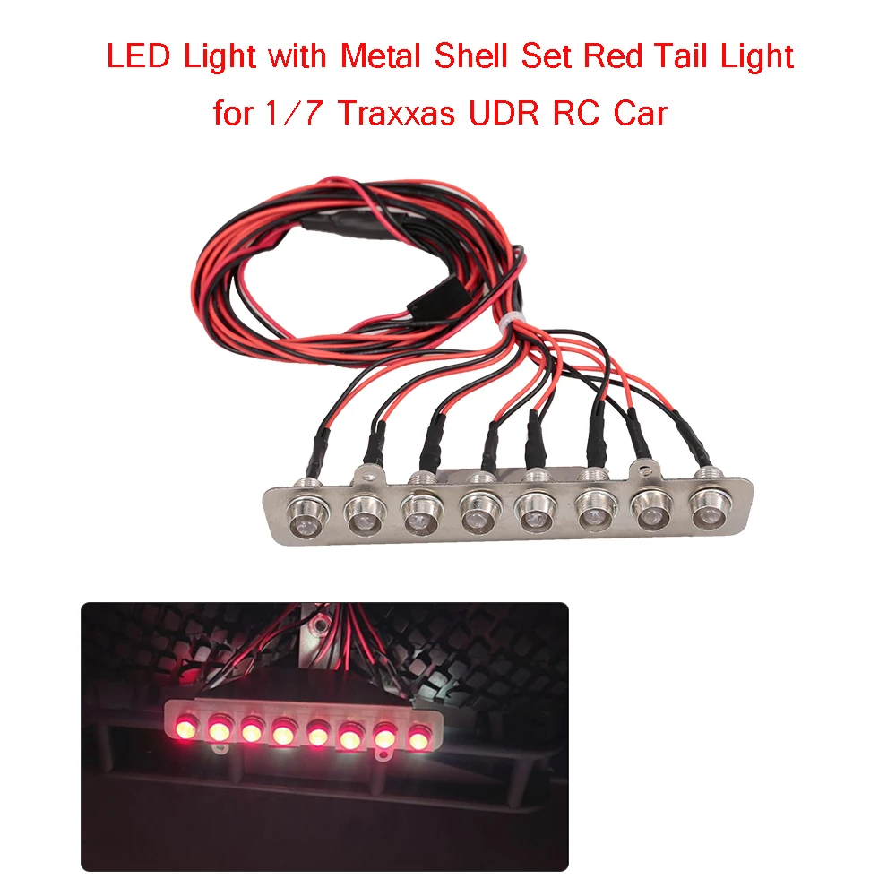 

Remote Control Car LED Light Metal Shell Set Red White Light for 1:7 Traxxas UDR RC Truck Cars Tail Light