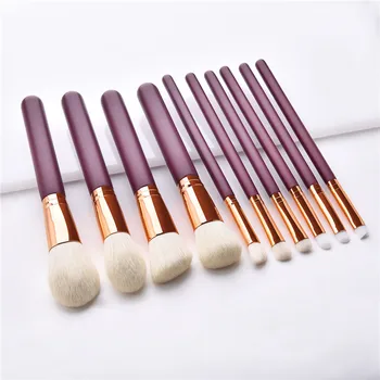 

10pcs/set Makeup Brushes Set Claret Red Handle Blush Foundation Concealer Eyeshadow Applicator Flame Micro Make up Brush T10170