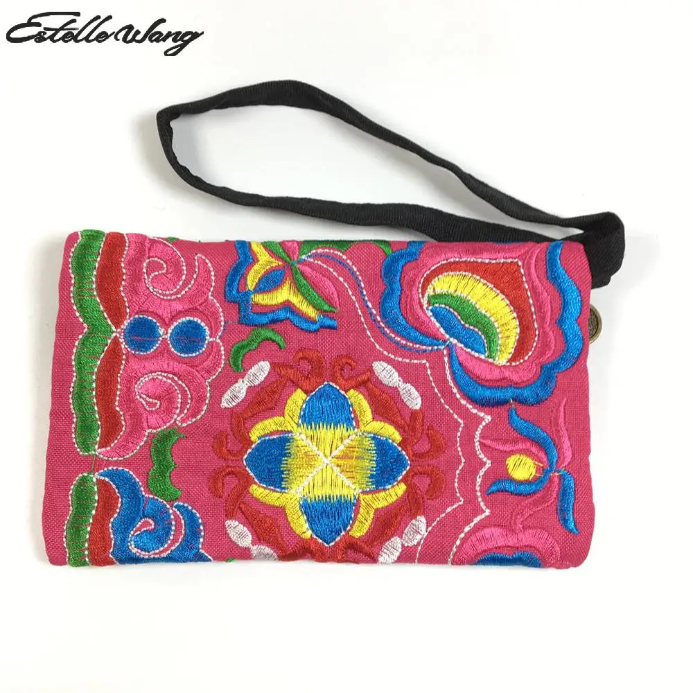 

Folk Style Embroidery Purse Mobile Phone Bag