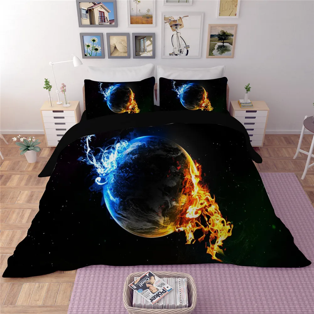 3D Galaxy постельные принадлежности Королева Размер Вселенная космическое