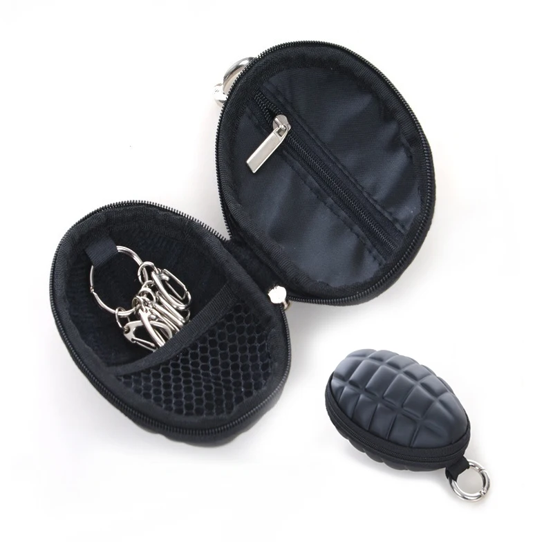 

Multifunctional Grenade Shaped Style Car Key Wallets PU Leather Hand Zipper Coin Purse Pouch Bag Keychain Holder Case Hot