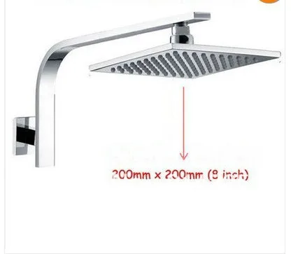 Bathroom 8'' Square Chrome Rain Shower Head With Gooseneck Arm Lw90608M /freeshipping | Обустройство дома