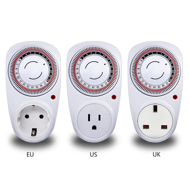 

230V EU/US/UK Plug 24-Hour Plug-In Programmable Mechanical Time Switch Smart Socket Energy-saving Timer