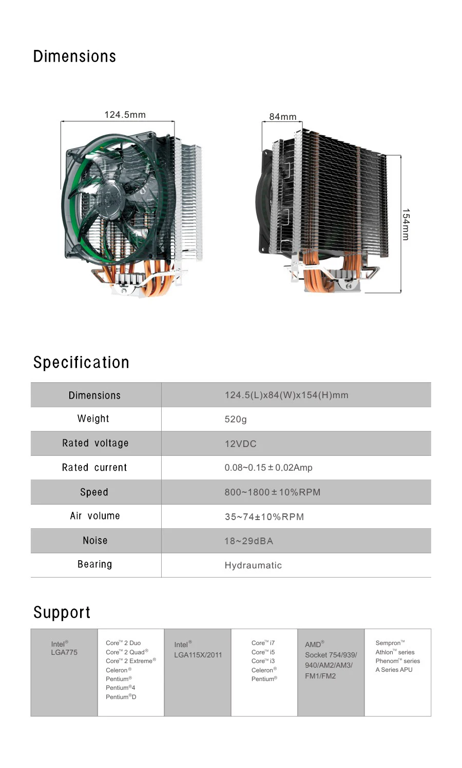 Pccooler X4 4 Heatpipe кулер для процессора 12 см светодиодный 4-контактный вентилятор для Intel 115X2011 AMD AM4 радиатор охлаждения процессора 120 мм тихий вентилятор для ПК